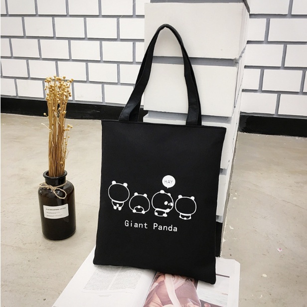 Túi Tote canvas nhiều hình hoa quả động vật siêu cute túi vải đeo vai phong cách thời trang đựng đồ tota080