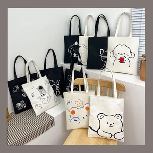 Túi Tote canvas nhiều hình hoa quả động vật siêu cute túi vải đeo vai phong cách thời trang đựng đồ tota080