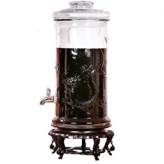 BÌNH TRỤ THỦY TINH  HỌA TIẾT RỒNG CÓ VÒI HÀNG DẦY CAO CẤP