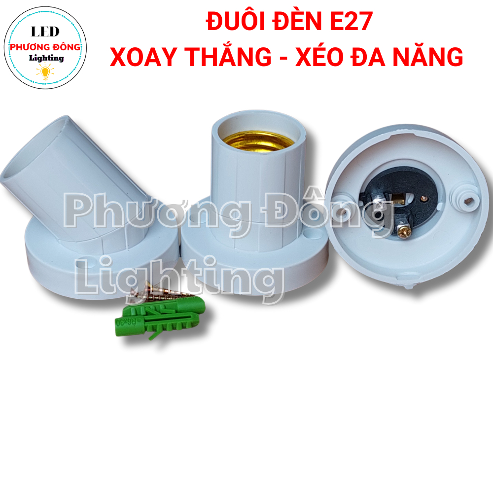 Đuôi Đèn Xoay Thẳng - Xéo Đa Năng E27