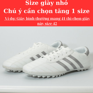 Giày Đá Bóng 3 Sọc Wika 2017 PU-2  Chính Hãng, Sân Cỏ Nhân Tạo Da Nhăn Cao Cấp Đã Khâu Full Mũi