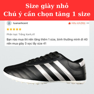 Giày Đá Bóng 3 Sọc Wika 2017 PU-2  Chính Hãng, Sân Cỏ Nhân Tạo Da Nhăn Cao Cấp Đã Khâu Full Mũi