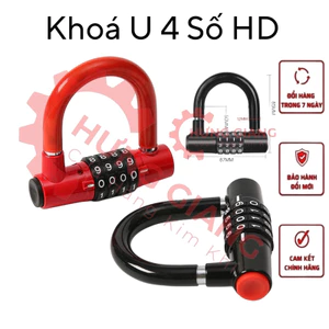Ổ Khoá Số, Khoá 4 Số Chữ U CHỐNG CẮT, CHỐNG TRỘM, BẢO MẬT CAO, CÓ THỂ THAY MẬT MÃ