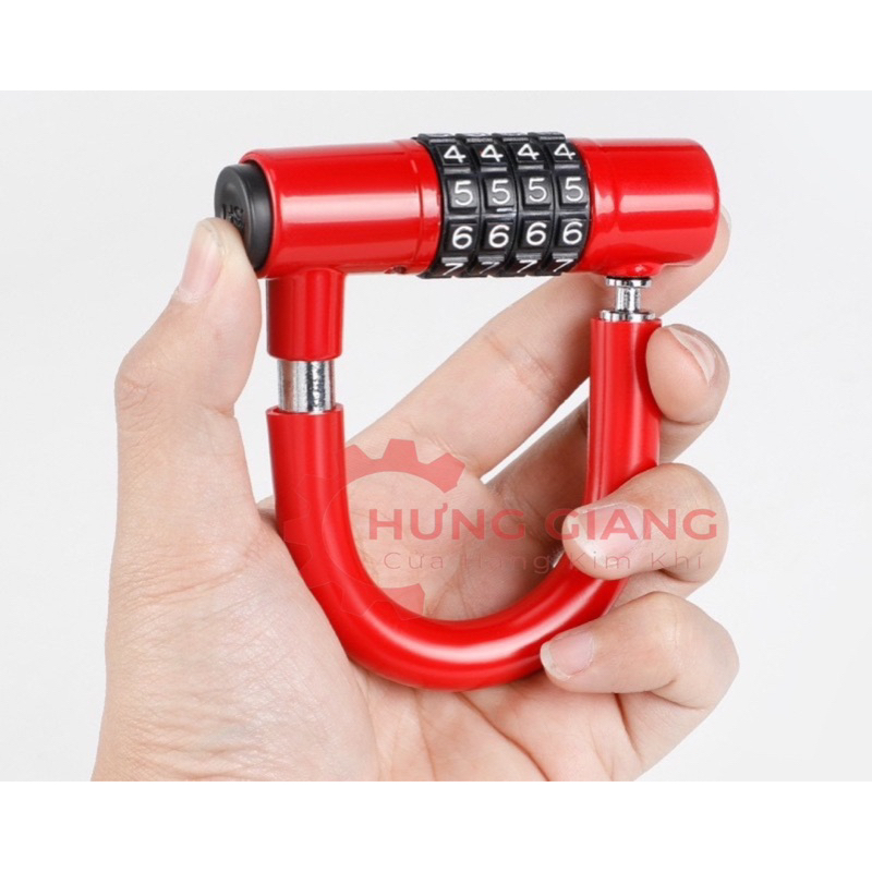 Ổ Khoá Số, Khoá 4 Số Chữ U CHỐNG CẮT, CHỐNG TRỘM, BẢO MẬT CAO, CÓ THỂ THAY MẬT MÃ