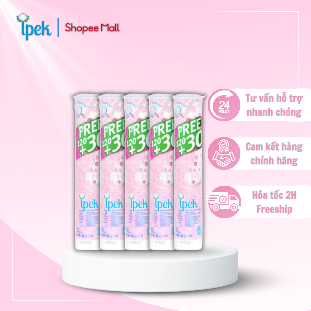 Ảnh Combo 5 Bông tẩy trang Ipek siêu mềm mịn 150 miếng 3