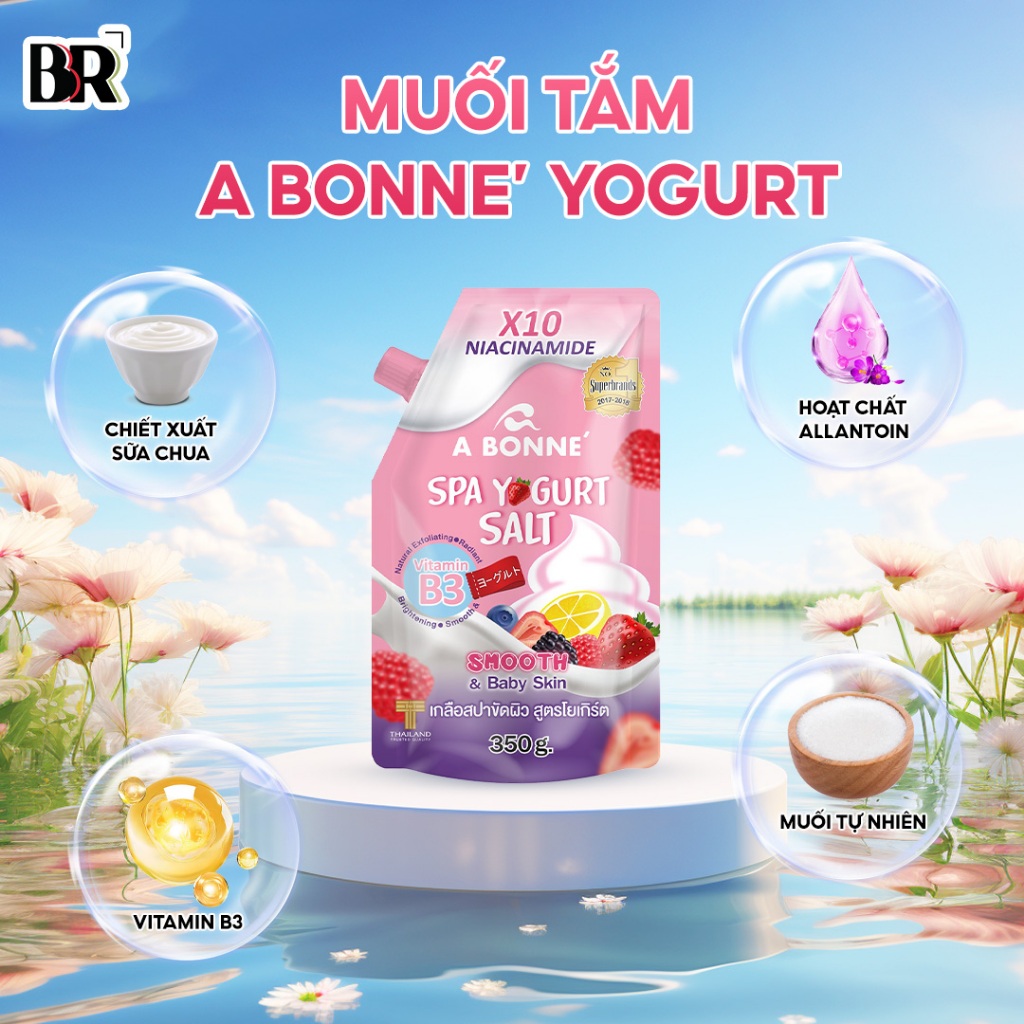 Ảnh Combo Muối Sữa Spa và Muối Sữa Yogurt A BONNE' 350g (vòi) Tặng Muối Vitamin C 350g 2