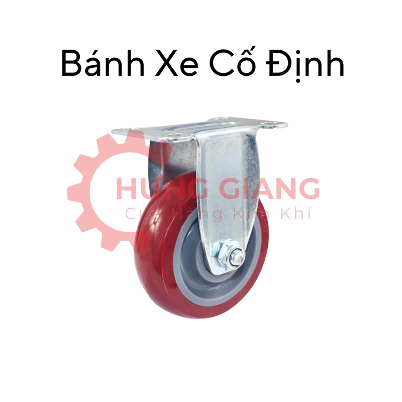 Bánh Xe ĐỎ Phi 8 Chịu Tải 100kg 1 bánh Có Đạn Bạc Xoay 360 Độ(ẢNH THẬT)