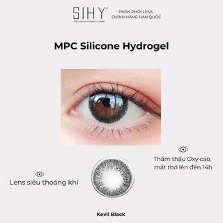 SIHY - Kính áp tròng, Lens [CẬN] Kevil Black màu đen, độ cận 0 đến 6 độ, chống tia UV++