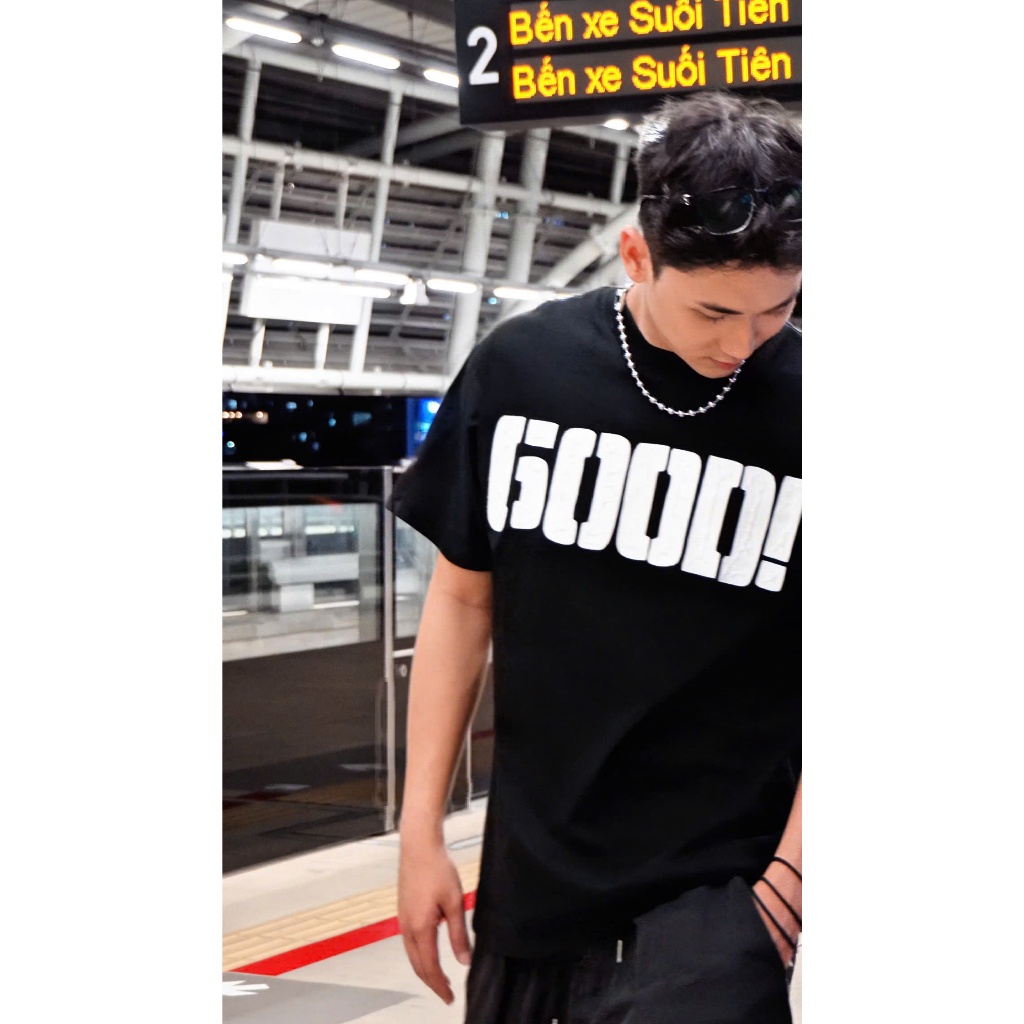 Áo thun Stee Cổ tròn GOOD BARK Chữ nổi in vỏ cây Localbrand ICVCVNI Unisex Menwear Cotton