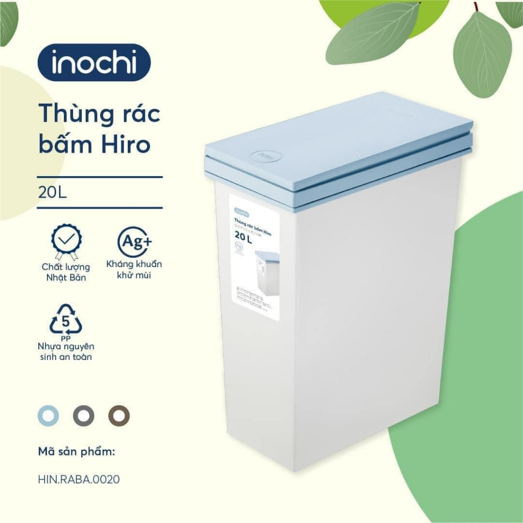 Thùng rác bấm Inochi dung tích 20L tiện lợi