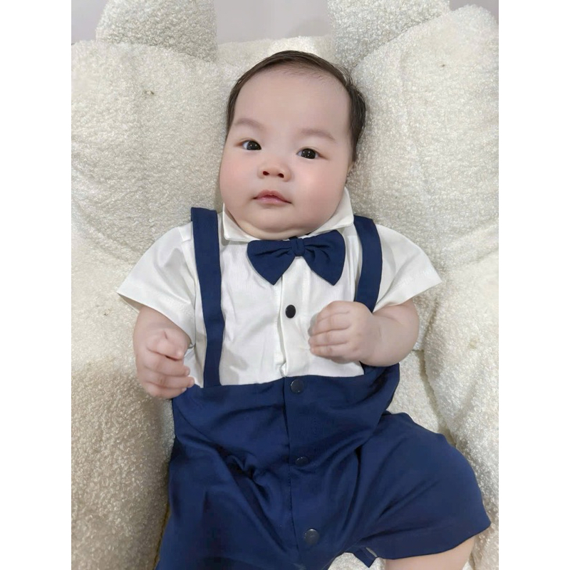 Body Công Tử Cộc Tay Cotton Mềm Mịn, Thoáng Mát Body Cho Bé Trai Dễ Thương Từ 0 Đến 12 Tháng
