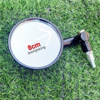 Gương xe máy kính chiếu hậu H2c Xoay 360 độ h2c gương tròn, 2 màu đen bạc - phụ tùng xe máy caoduongracing