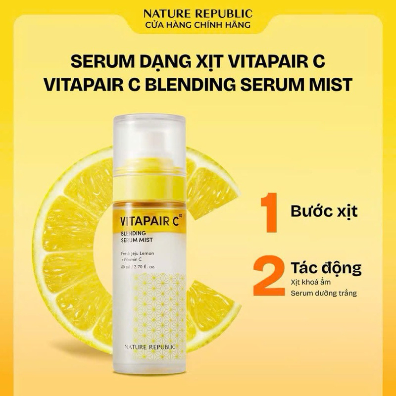 Xịt khoáng Vitapair C Blending Serum Mist Nature Republic