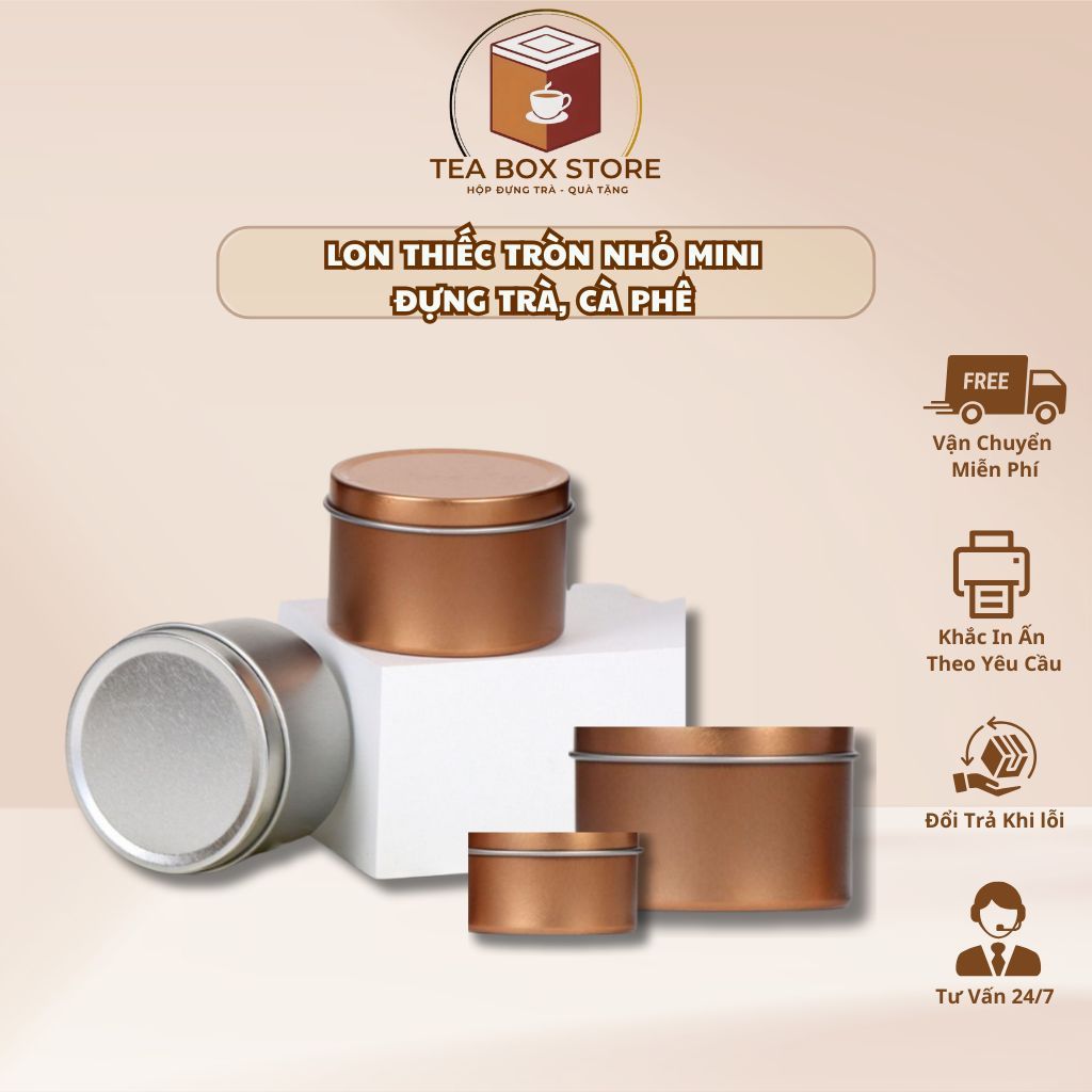 Hộp Đựng Trà Mini Bằng Thiếc tròn Nhỏ Hộp Trà Đựng trà cà phê trầm ...