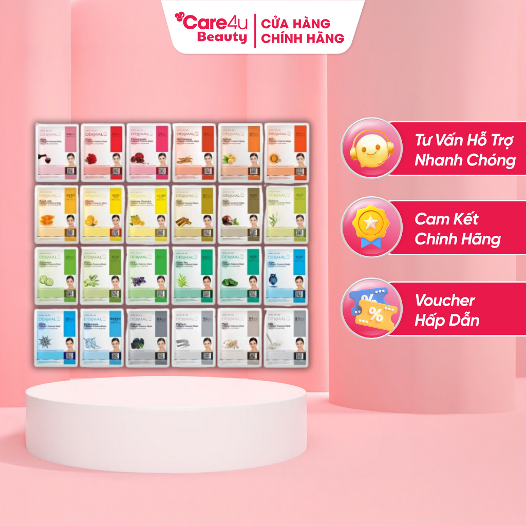 [ Mua 10 tặng 3 ] Mặt nạ dưỡng chất chăm sóc da Dermal Hàn Quốc 23gram