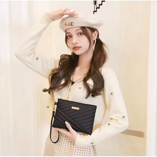 Ví Nữ Thời Trang Giản Dị Thêu Phong Cách HQ Mùa Thu Cầm Tay Thường Ngày Kiểu Túi Phong Bì