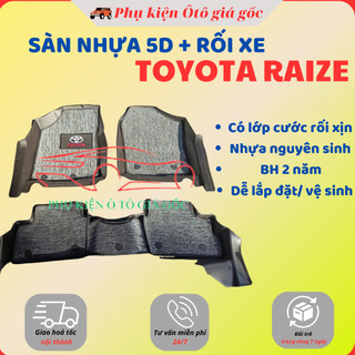Thảm lót sàn NHỰA 5D TRÀN VIỀN xe Toyota Raize 2020 - 2025 Thảm NHỰA TPE 5D đúc nguyên khối theo xe - 2 hàng