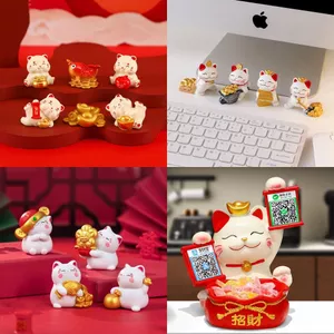 Bộ sưu tập mèo thần tài cầu may mắn trang trí nhà cửa, bàn làm việc, bàn quầy, văn phòng, bàn thờ thần tài, taplo ô tô