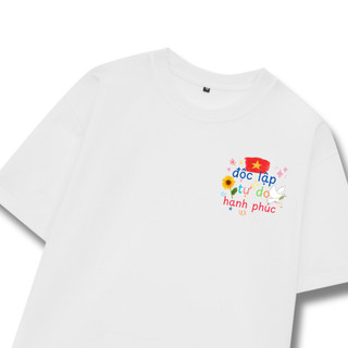 Áo Thun UNISEX form rộng nam nữ in hình 1 mặt Độc lập tự do yêu nước chất Cotton mềm mịn co dãn 2c