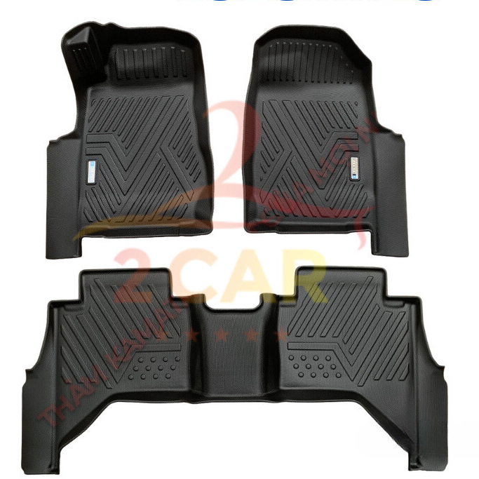 Thảm lót sàn NHỰA 5D xe Chevrolet Colorado 2012- 2023 đúc nguyên khối TPV (3 tấm/Bộ)_ 2CAR