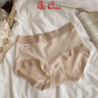 Quần lót cotton viền su nữ Q 872 - Quần lót đính nơ kháng khuẩn mềm mại co giãn 8 chiều BC CHIC