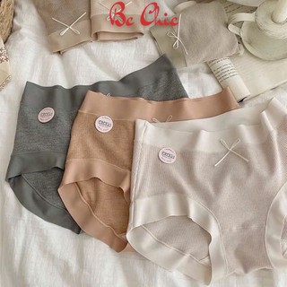 Quần lót cotton viền su nữ Q 872 - Quần lót đính nơ kháng khuẩn mềm mại co giãn 8 chiều BC CHIC