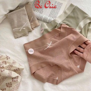 Quần lót cotton viền su nữ Q 872 - Quần lót đính nơ kháng khuẩn mềm mại co giãn 8 chiều BC CHIC