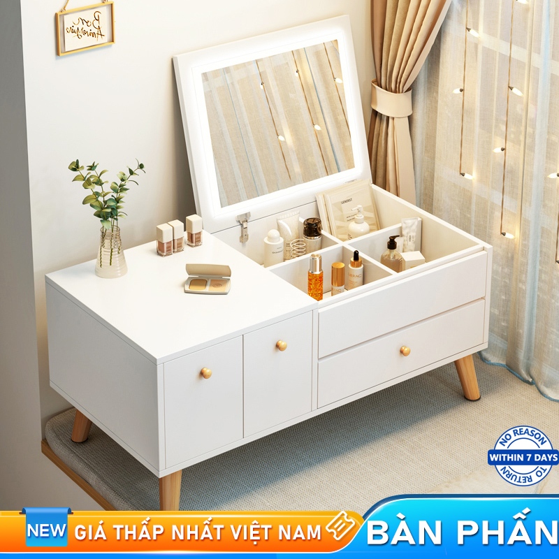 Bali Bàn Trang Điểm Mini 60cm Thông Minh - Kết Hợp Kệ Đa Năng Tiết Kiệm ...
