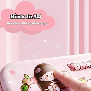 Hộp Đựng Bút Hai Ngăn Rộng Rãi Có Khóa Kéo Kết Hợp Họa Tiết 3D In Nổi Đáng Yêu, Siêu Nhẹ Chống Thấm Nước Dành Cho Bé