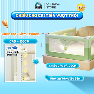 Thanh Chắn Giường Cho Bé Nâng Cấp Cao 105cm, Chắn Giường Pakey Nâng Hạ Dễ Dàng, Chắc Chắn, Bảo Hành 1 Năm