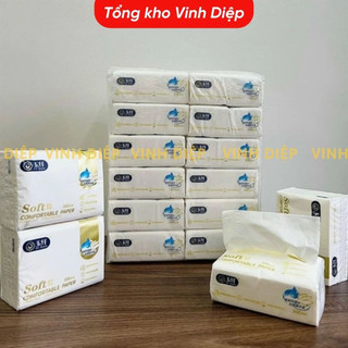 Bịch 12 Gói Giấy Ăn Gói Rút SOFT 300 Tờ Siêu Dai Trắng Đẹp