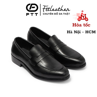 Giày da bò nam dáng lười chính hãng FTTLeather, giày tây công sở pennyloafer đế phíp lịch sự  F638