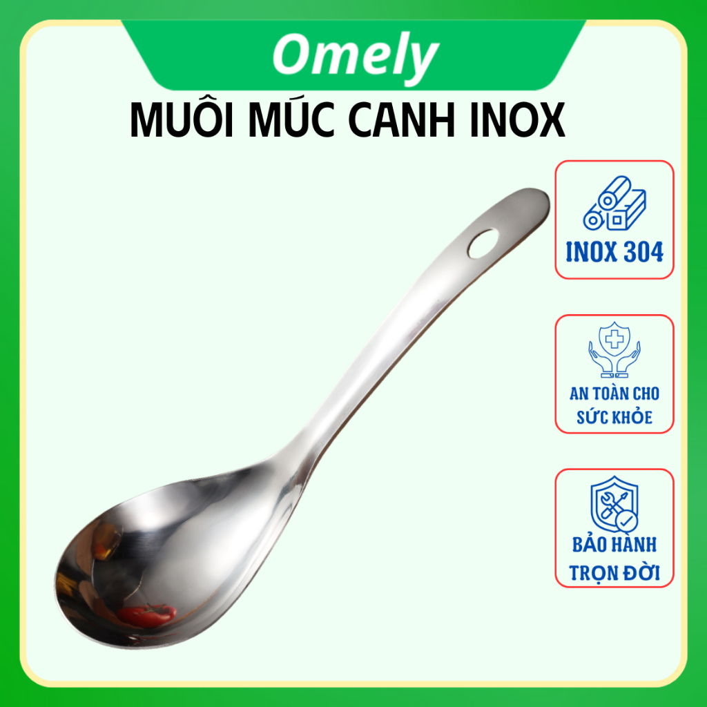 Muôi Múc Canh Inox 304 – Vá Chan Canh Cán Dài 24cm – Muôi Inox Bền Đẹp ...