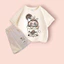 Set Bộ Quần Áo Cho Bé - Chất Vải Cotton Mặc Vào Mùa Hè, Hình Labubu Cốc Coffee Đáng Yêu Cute (M 89)