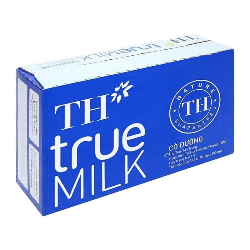 Thùng 48 hộp sữa tươi tiệt trùng TH TRUE MILK  có đường 110ml x 48 hộp