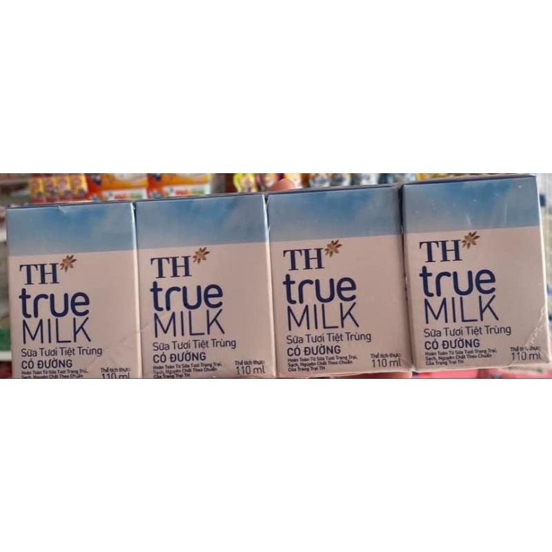 Thùng 48 hộp sữa tươi tiệt trùng TH TRUE MILK  có đường 110ml x 48 hộp