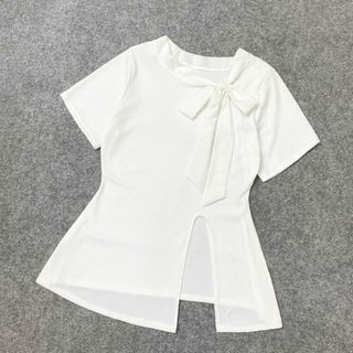 Áo thun Bigsize nữ kiểu xẻ tà, thắt nơ ở cổ tiểu thư, thanh lịch vải co giãn, che bắp tay, tôn dáng che khuyết điểm-A272