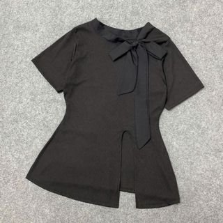 Áo thun Bigsize nữ kiểu xẻ tà, thắt nơ ở cổ tiểu thư, thanh lịch vải co giãn, che bắp tay, tôn dáng che khuyết điểm-A272