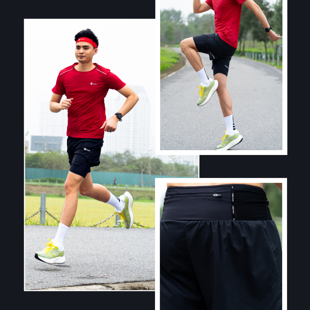Ảnh Quần Short 2 Lớp Nam Livan Có Túi Tiện Lợi, Thấm Hút Mồ Hôi, Nhanh Khô, Thoải Mái Vận Động, Chạy Bộ, Tập Gym Màu Cơ Bản 1