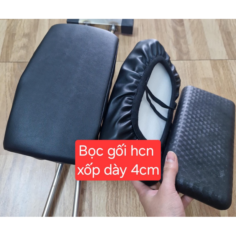 vỏ da kèm xốp 4cm bọc cho gối gội hcn