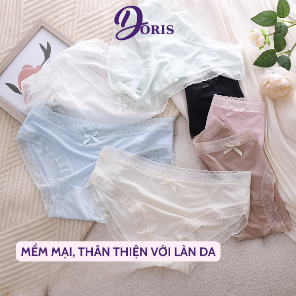 Quần Lót Nữ Thun Lạnh Phối Ren Mềm Mại Sexy Gợi Cảm DORIS - 350