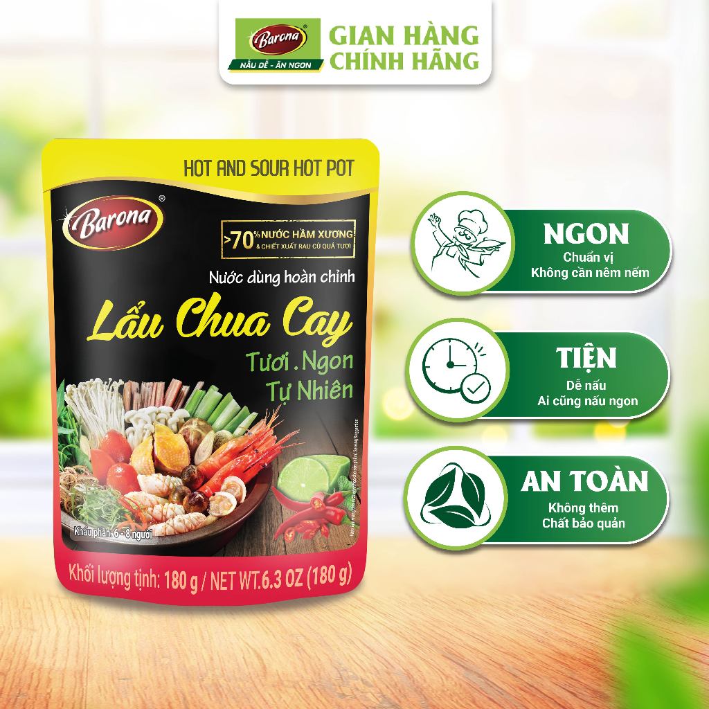 Ảnh Nước dùng Lẩu Barona (Lẩu Thái, Lẩu Kim Chi, Lẩu Riêu Cua, Lẩu Chua Cay, Lẩu Bò, Lẩu Gà, Lẩu Nấm) 3