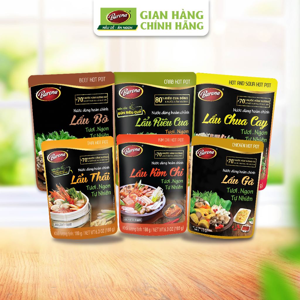 Ảnh Nước dùng Lẩu Barona (Lẩu Thái, Lẩu Kim Chi, Lẩu Riêu Cua, Lẩu Chua Cay, Lẩu Bò, Lẩu Gà, Lẩu Nấm) 1
