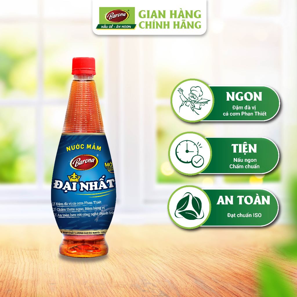 Ảnh Combo 5 chai Nước Mắm Barona Đại Nhất 12 Độ Đạm - 750ml [tặng 1 gói Đường 500gr + Bột Ngọt 100gr 2