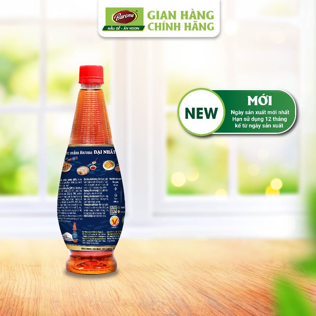 Ảnh Combo 5 chai Nước Mắm Barona Đại Nhất 12 Độ Đạm - 750ml [tặng 1 gói Đường 500gr + Bột Ngọt 100gr 3