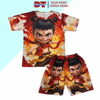 Đồ bộ nam bộ quần áo nam mùa hè in hình NATRA HỒNG HÀI NHI Chất Vải mè bộ quần áo Hình In Sắc Nét SSL