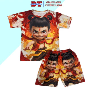Đồ bộ nam bộ quần áo nam mùa hè in hình NATRA HỒNG HÀI NHI Chất Vải mè bộ quần áo Hình In Sắc Nét K