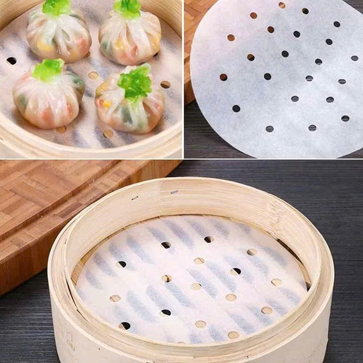 GIẤY NẾN ĐỤC LỖ CHO THỰC PHẨM GIÒN RỤM - Set Giấy Nến Dễ Dàng Sử Dụng Nồi Chiên Không Dầu,Giấy Hỗ Trợ Lót Xửng Hấp