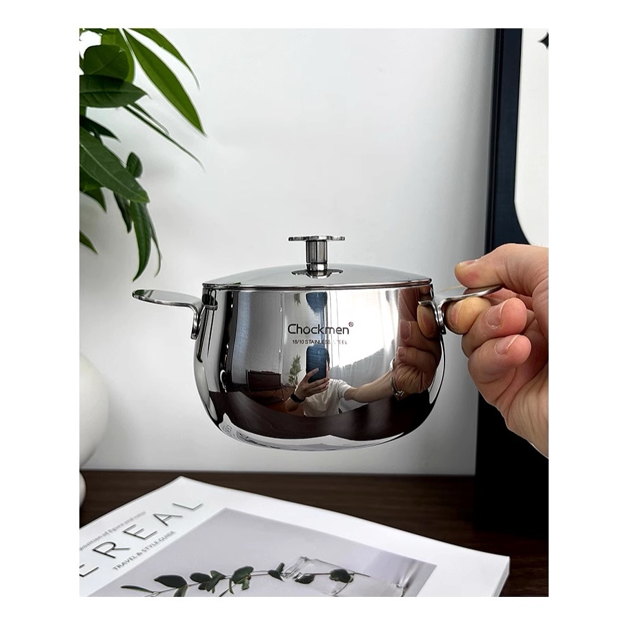 Nồi Chockmen 10cm Có Nắp, Nồi Tai Gấu Mini Dùng Được Tất Cả Bếp CKM231