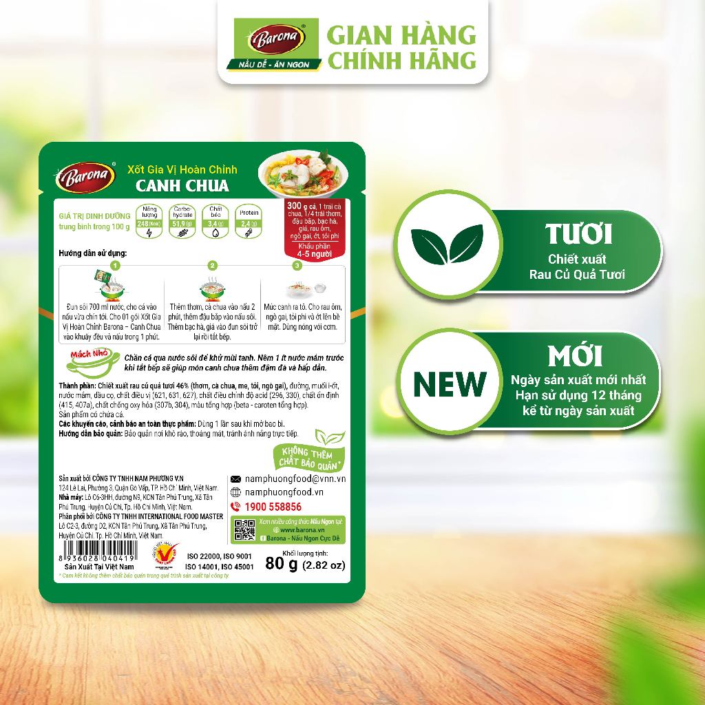 Ảnh Gia Vị Canh Chua Barona 80g chay mặn dùng được, tươi ngon chuẩn vị không cần nêm nếm 2